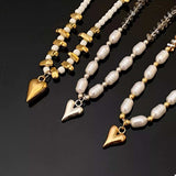 Pearl & Heart Pendant Necklace - Trendsi - Flyclothing LLC