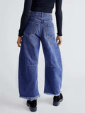 Raw Hem Wide Leg Jeans with Pockets - Trendsi - Flyclothing LLC