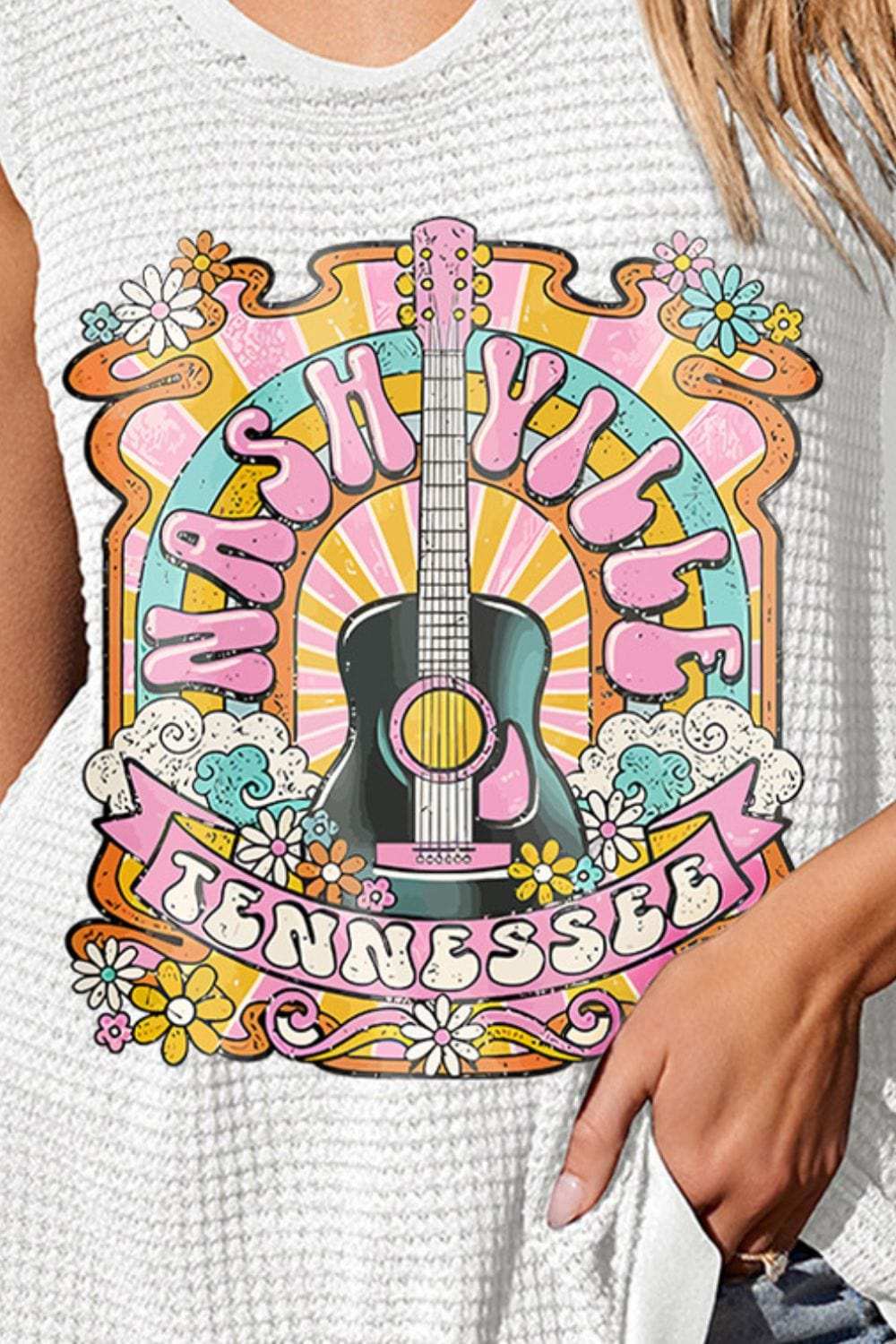 Graphic Wide Strap Tank - Trendsi - Flyclothing LLC