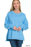 Zenana Full Size French Terry Pigment Dye & Enzyme Washing Pullover Plus Size - Trendsi - Flyclothing LLC
