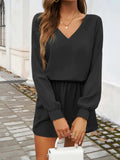 Cutout V-Neck Long Sleeve Mini Dress - Trendsi - Flyclothing LLC