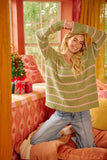 BiBi Striped Long Sleeve Sweater - Trendsi - Flyclothing LLC