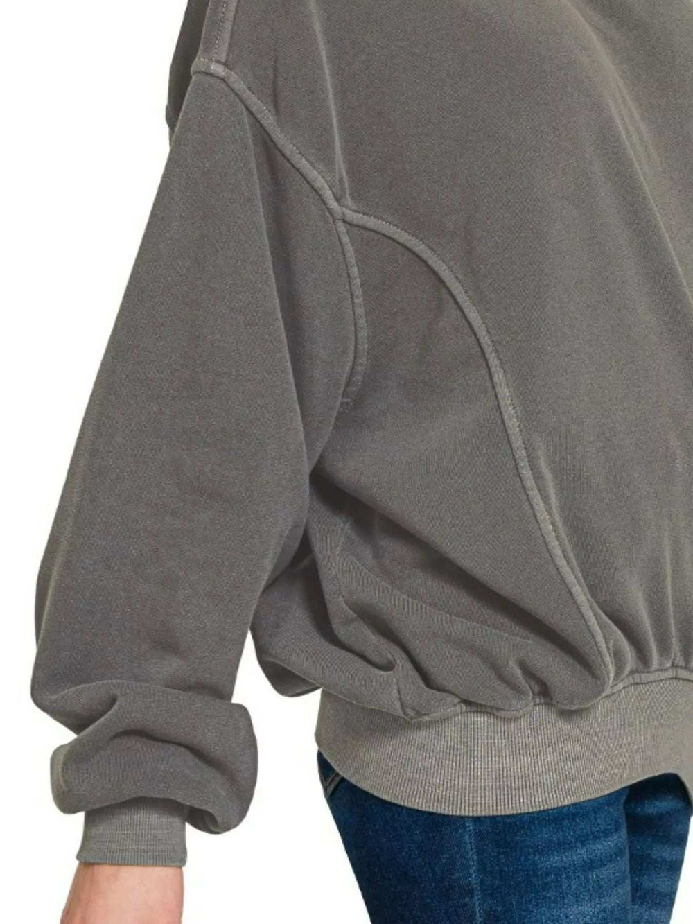 Zenana Soft Fleece Pigment Dye Pullover - Trendsi - Flyclothing LLC