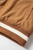 Contrast Baseball Collar Snap Down Long Sleeve Jacket - Trendsi - Flyclothing LLC