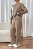 Perfee Round Neck Long Sleeve Top and Pants Set - Trendsi - Flyclothing LLC