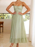 Devine Frill Ruffled Hem Midi Cami Dress - Trendsi - Flyclothing LLC