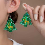 Christmas Tree Glitter Dangle Earrings - Trendsi - Flyclothing LLC
