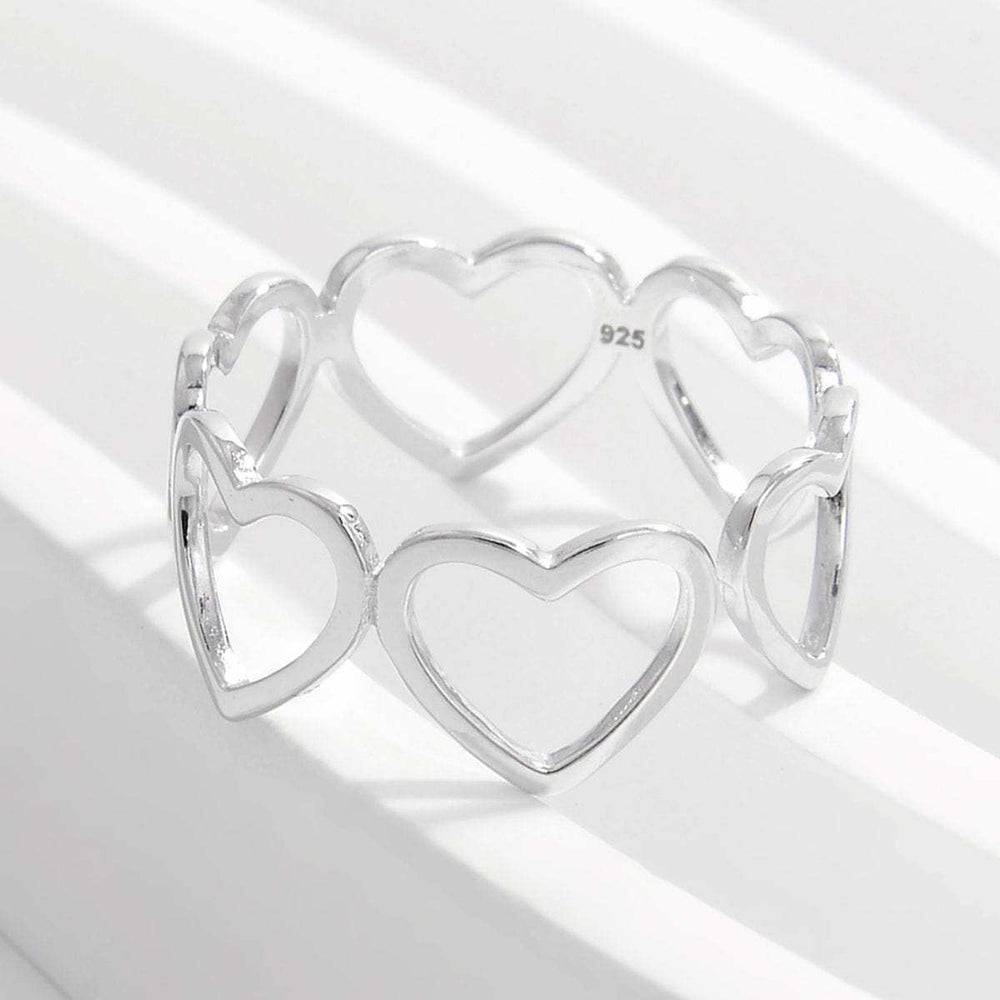 925 Sterling Silver Heart Ring - Trendsi - Flyclothing LLC