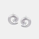 Titanium Steel Zircon Spiral Shape Earrings - Trendsi - Flyclothing LLC