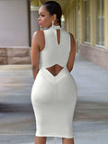 Cutout Mock Neck Sleeveless Dress - Trendsi - Flyclothing LLC