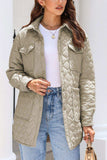 Snap Down Collared Winter Coat - Trendsi - Flyclothing LLC