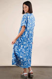 VERY J Plus Size Oversized Printed Shirt Midi Dress - Trendsi - Flyclothing LLC