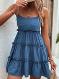 Frill Spaghetti Strap Tiered Dress - Trendsi - Flyclothing LLC