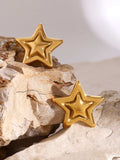 Stainless Steel Star Stud Earrings - Trendsi - Flyclothing LLC
