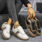 Leopard Lace Up Round Toe Sneakers - Trendsi - Flyclothing LLC