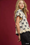 Umgee Bow Knit Ruffle Sleeve Sweater - Trendsi - Flyclothing LLC