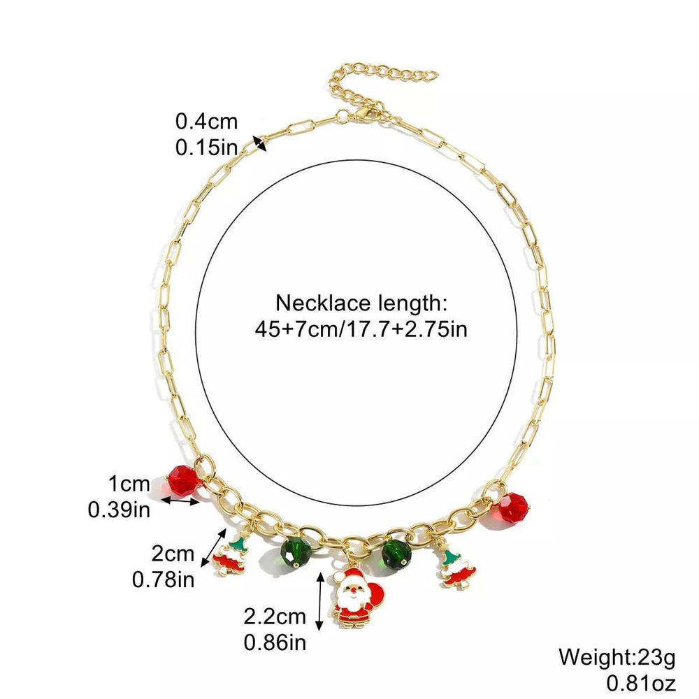 18K Gold-Plated Alloy Christmas Necklace - Trendsi - Flyclothing LLC
