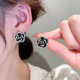 Copper Rhinestone Flower Earrings - Trendsi - Flyclothing LLC