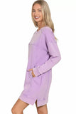 Zenana French Terry Acid Washed Dress with Pockets - Trendsi - Flyclothing LLC