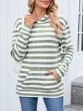 Striped Dropped Shoulder Hoodie - Trendsi - Flyclothing LLC