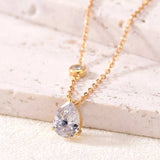 1.25 Carat Moissanite 925 Sterling Silver Teardrop Necklace - Trendsi - Flyclothing LLC