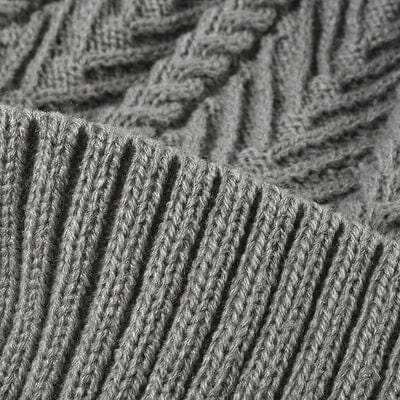 Cable Knit Solid Color Hat with Pompom - Trendsi - Flyclothing LLC