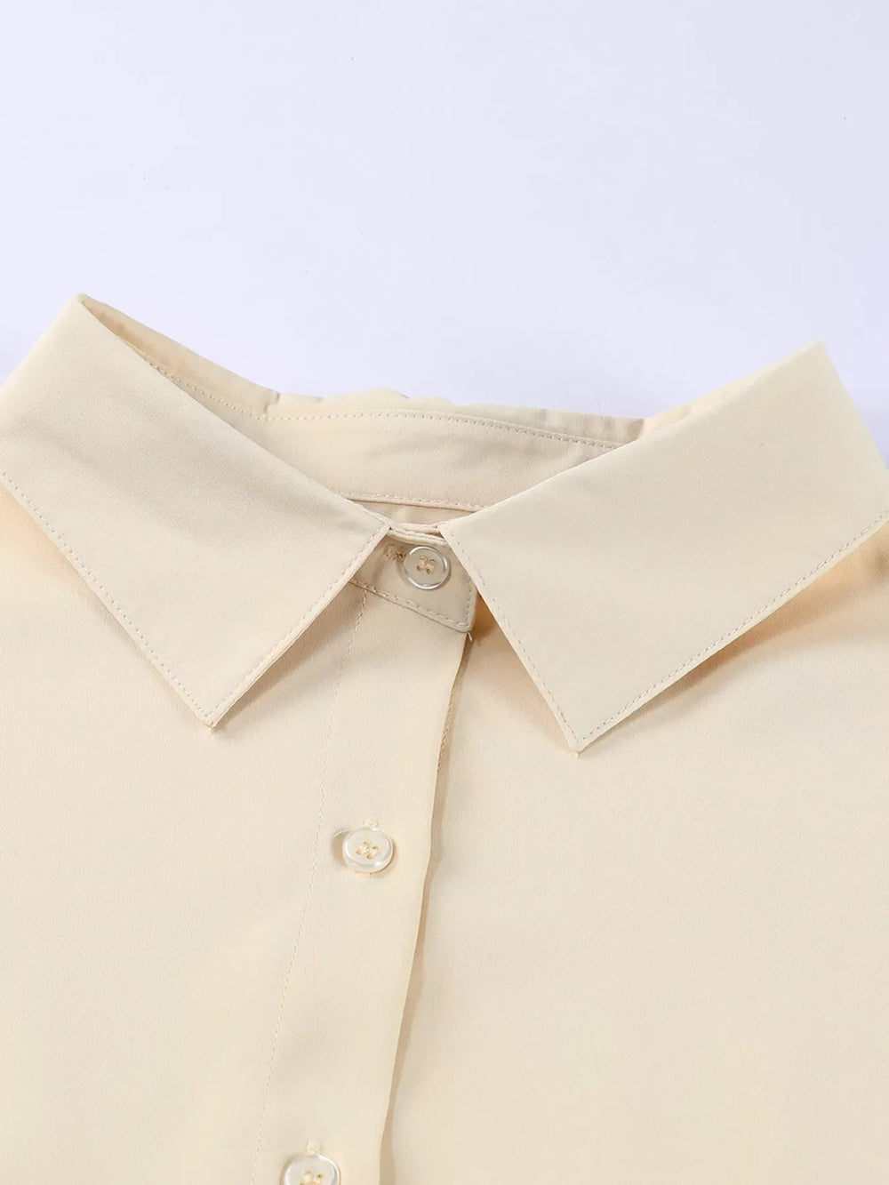 3/4 Sleeve Button Up Shirt - Trendsi - Flyclothing LLC