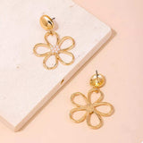 Alloy Flower Drop Earrings - Trendsi - Flyclothing LLC
