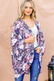 And The Why Floral Print Dolman Sleeve Kimono Cardigan - Trendsi - Flyclothing LLC