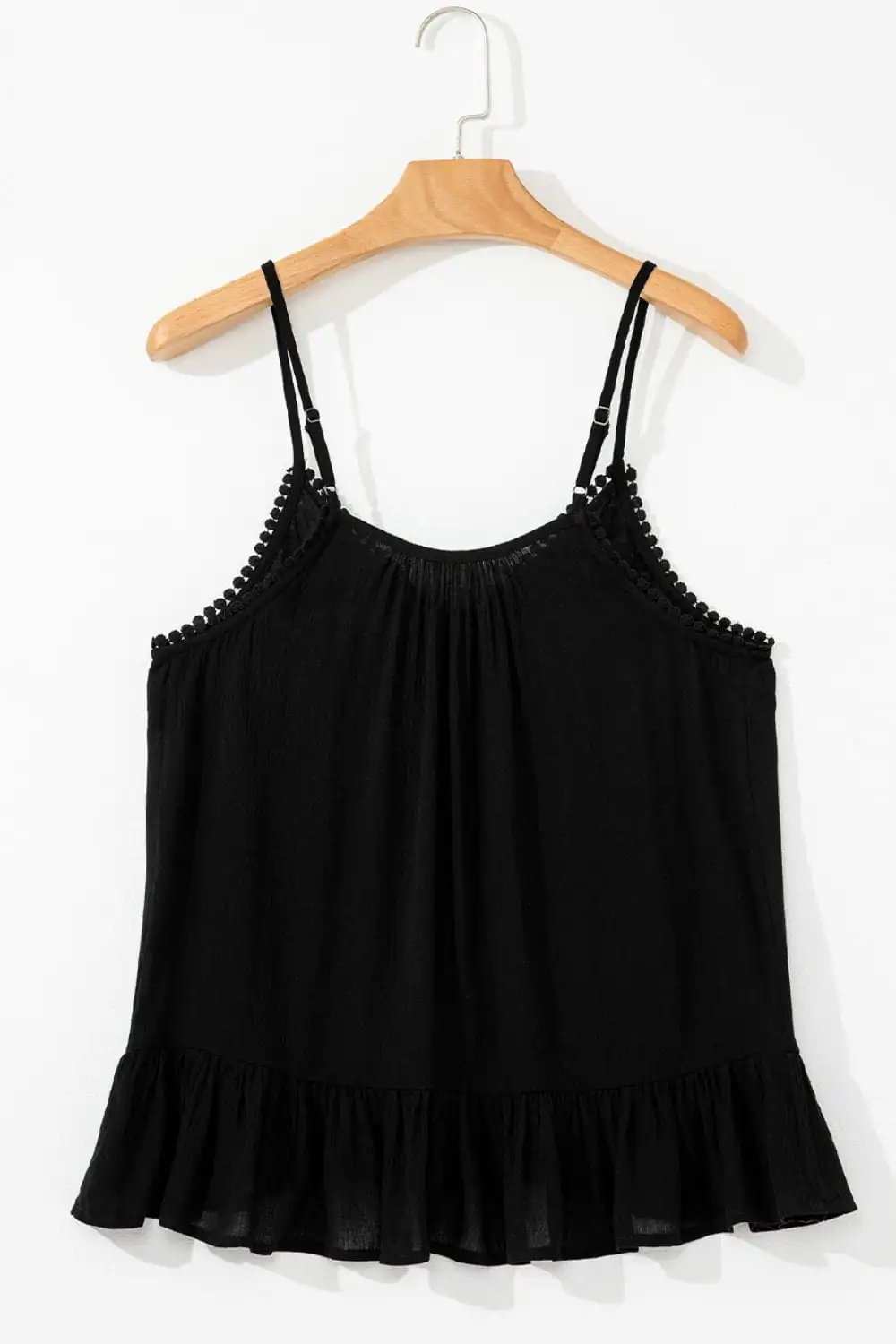 Floral Ruffled Hem Embroidery Cami - Trendsi - Flyclothing LLC