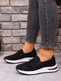 Slip-On Sneakers with Contrast Sole - Trendsi - Flyclothing LLC