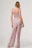 GeeGee Printed Tie Shoulder Wide Leg Jumpsuit - Trendsi - Flyclothing LLC