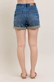 Judy Blue Full Size High Rise Cuff Denim Shorts Plus Size - Trendsi - Flyclothing LLC