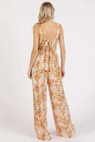 Mittoshop Flower Print Gathered Bust Sleeveless Jumpsuit - Trendsi - Flyclothing LLC