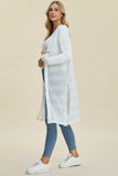 Double Take Full Size Open Front Longline Cardigan - Trendsi - Flyclothing LLC