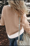 Striped Round Neck Long Sleeve Sweater - Trendsi - Flyclothing LLC
