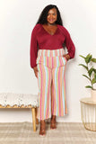 Double Take Striped Smocked Waist Pants with Pockets - Trendsi - Flyclothing LLC