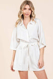 Mittoshop Tie Waist Half Sleeve Romper - Trendsi - Flyclothing LLC