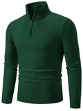 Men's Plus Size Quarter Zip Long Sleeve Knit Top - Trendsi - Flyclothing LLC