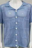 Men's Button Down Checkered Eyelet Shirt - Trendsi - Flyclothing LLC