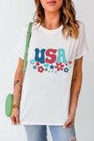 USA Round Neck Short Sleeve T-Shirt - Trendsi - Flyclothing LLC