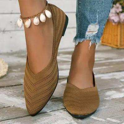 Mesh Point Toe Solid Color Slip-Ons - Trendsi - Flyclothing LLC