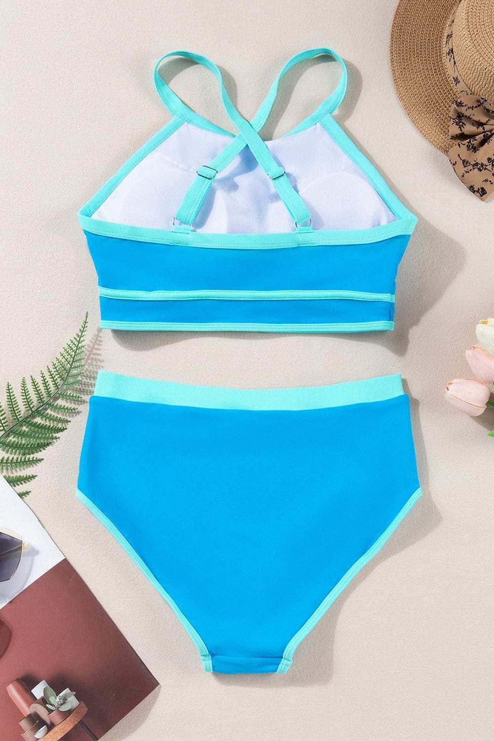 Crisscross Round Neck Two-Piece Swim Set - Trendsi - Flyclothing LLC