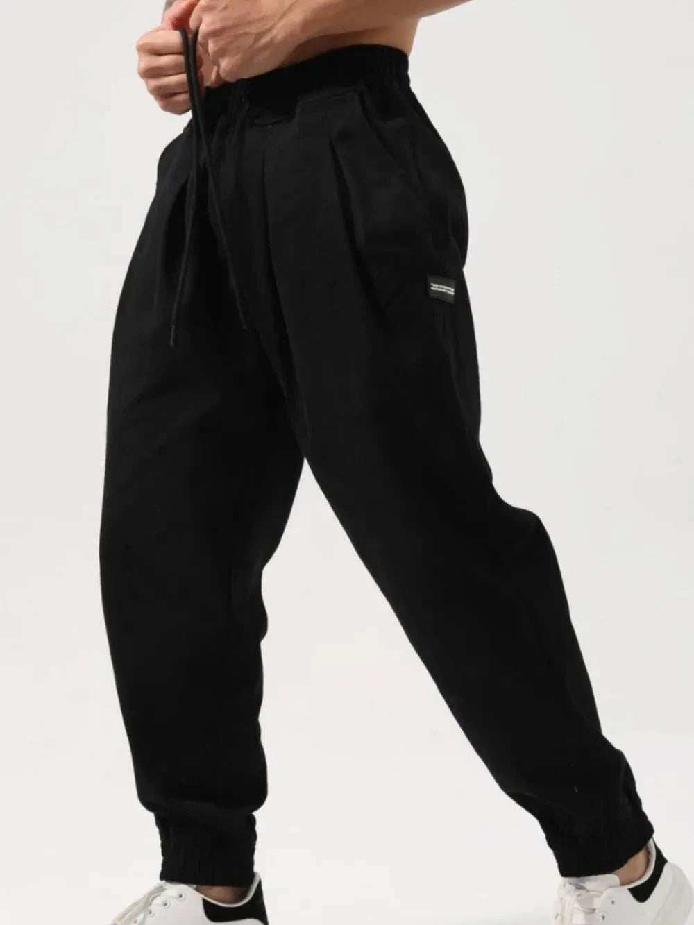 Men's Plus Size Drawstring Pocketed Active Pants - Trendsi - Flyclothing LLC