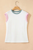Contrast Trim Ribbed Knit Sleeveless Top - Trendsi - Flyclothing LLC