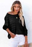 Round Neck Long Sleeve Knit Top - Trendsi - Flyclothing LLC