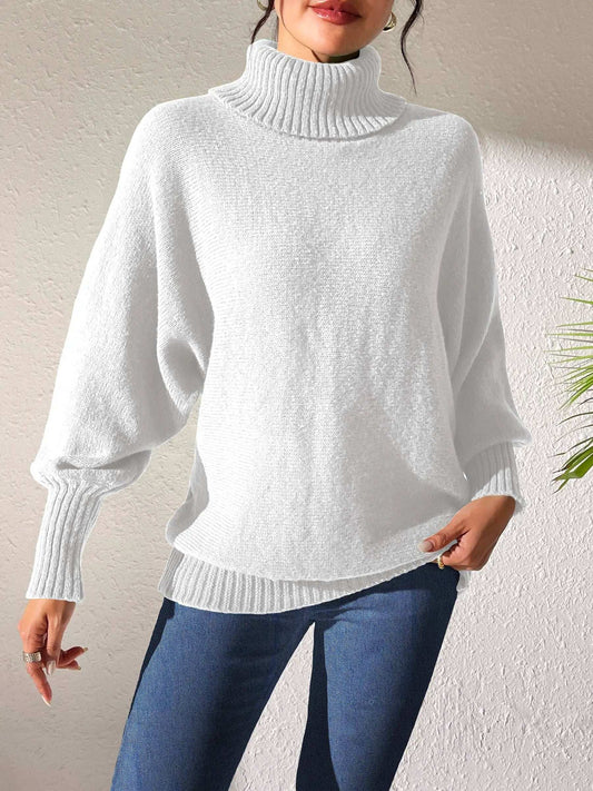 Turtleneck Long Sleeve Sweater - Trendsi - Flyclothing LLC