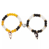 2 Piece Beaded Cat Charm Bracelet - Trendsi - Flyclothing LLC