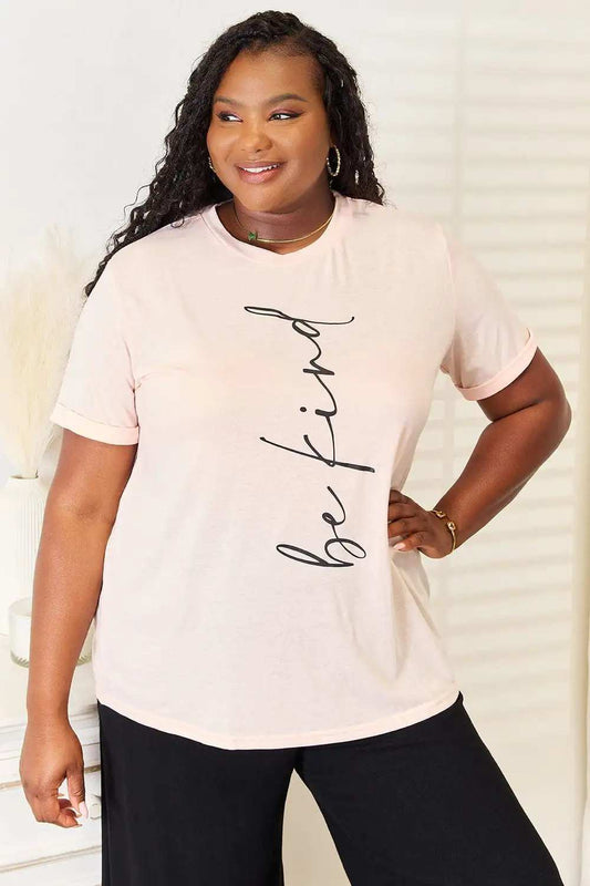Simply Love BE KIND Graphic Round Neck T-Shirt - Trendsi - Flyclothing LLC
