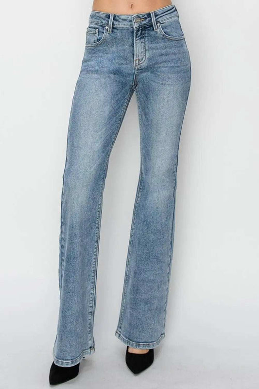 RISEN Full Size Mid Rise Bootcut Jeans - Trendsi - Flyclothing LLC